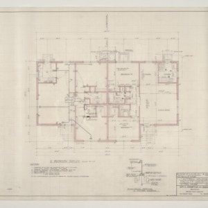 B.N. Duke Library, Faculty Housing -- Floor Plan, Electric and Heating Plan, Two Bedroom Duplex