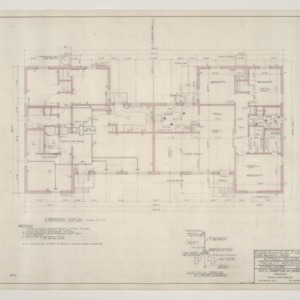 B.N. Duke Library, Faculty Housing -- Floor Plan, Electric and Heating Plan, Three Bedroom Duplex