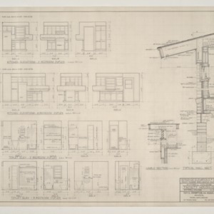 B.N. Duke Library, Faculty Housing -- Interior Elevations and Section, Two and Three Bedroom Duplex