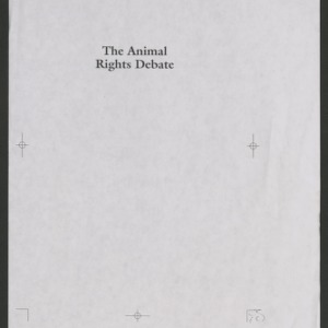 Animal Rights Debate Proof: Preface for Cohen, 2001