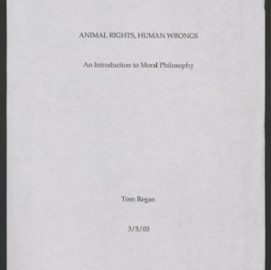 Animal Rights, Human Wrongs Manuscript: March 5, 2003