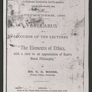 Elements of Ethics: Moore Manuscript