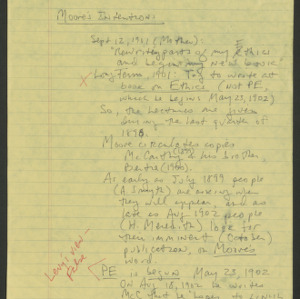 G. E. Moore Early Essays: Notes (Part 1)