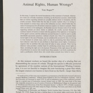 Animal Rights, Human Wrongs: Offprint, 1980