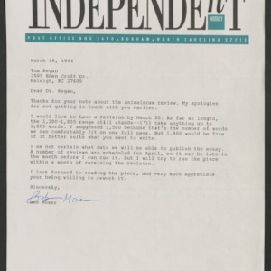 AnimalScam: Correspondence, Notes and Draft, 1994