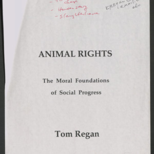 Animal Rights: The Moral Foundations of Social Progress, 1997-2003