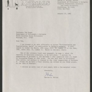 Utilitarianism and Vegetarianism, Again: Correspondence and Draft, 1981