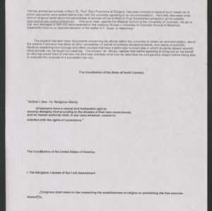 Tom Regan Correspondence: Jared Milrad Animal Rights Emails, 2003