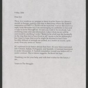 Regan Correspondence: John Wynn, 2006
