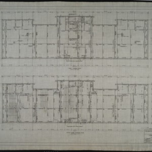 Fifth floor framing plan, roof framing plan
