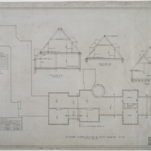 Second floor ceiling and attic framing plan