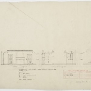 Elevations of interior of entrance hall #102