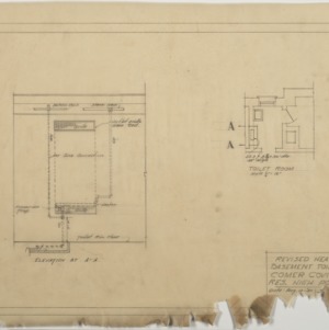 Revised heating plan, basement toilet room