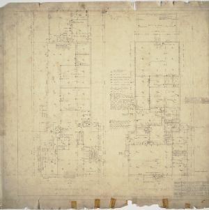 Basement floor plan, first floor plan
