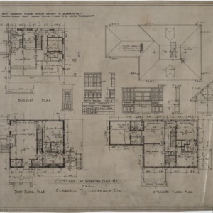 Basement plan, roof plan, first floor plan, second floor plan