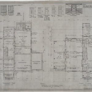 Basement plan, first floor plan