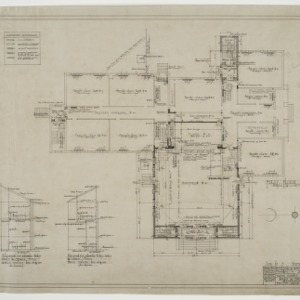 First floor plan, heating details, ventilation details