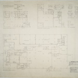 Basement plan, ground floor plan, mezzanine floor plan