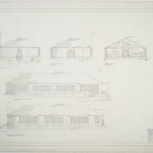 Elevations, cross section