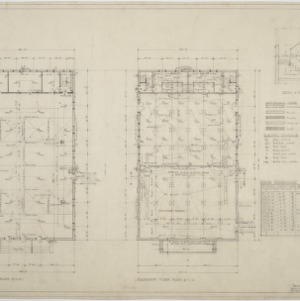 Basement floor plan, first floor plan of gymnasium