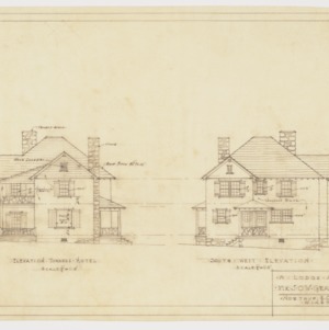 J.O.W. Gravely Lodge at Roaring Gap -- Elevation Towards Hotel and South-West Elevation