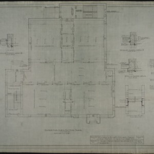 Basement plan showing first floor framing