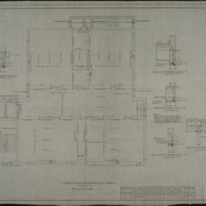 Second floor plan showing roof framing