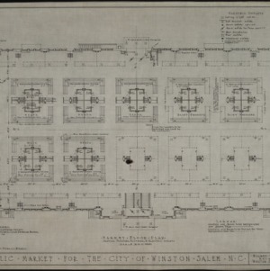 Market floor plan showing fixtures, plumbing and electrical outlets