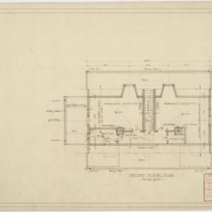 Second floor plan swimming pavillion garage & servants quarters