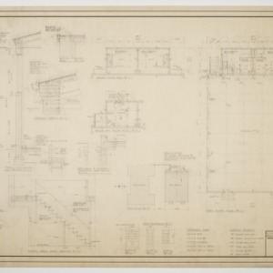 Boiler room floor plan, first floor plan, second floor plan, plot plan, various details