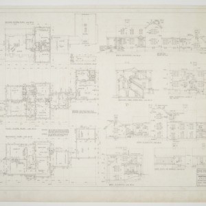 Floor plans, elevations, various details