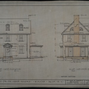 Front elevation, right side (south) elevation