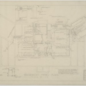 R. T. Amos Residence, Heating equipment -- Basement piping plan