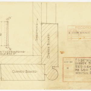George Flynt Residence -- F.S. Details of corner boards