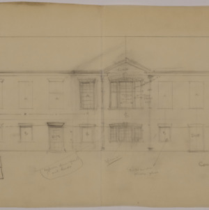 UNC-CH Temporary Naval Building -- Study for rear elevation