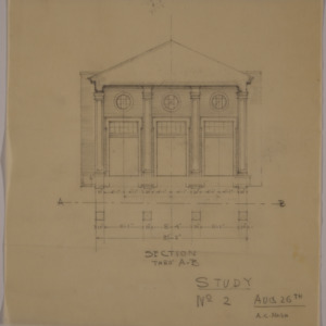 UNC-CH Temporary Naval Building -- Section, Study No. 2