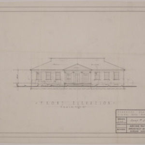 Proposed Armory Building US Navy Pre-Flight School -- Front elevation, Study No. 1