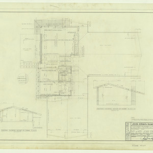 Mr and Mrs. John Erwin Ramsay, Sr. residence -- Working drawings -- Second floor and roof plan