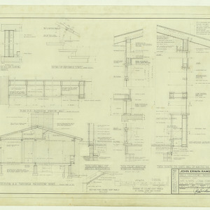 Mr and Mrs. John Erwin Ramsay, Sr. residence -- Working drawings -- Wall sections, bedroom wall