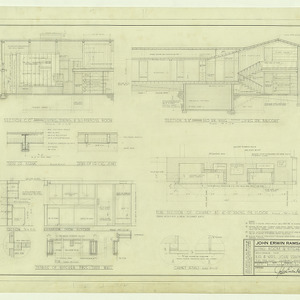 Mr and Mrs. John Erwin Ramsay, Sr. residence -- Working drawings -- Living room and kitchen details