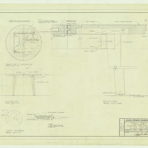 Mr. and Mrs. John Erwin Ramsay, Sr., residence -- Preliminary drawings -- Dining Table for kitchen