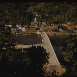 Bridge leading to town, circa October 1959