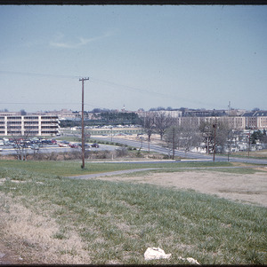 NC State buildings and parking lots, circa March 1962