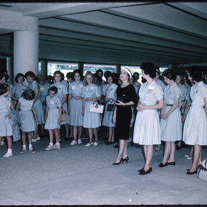 Women and girls at event on NC State campus, circa August 1964