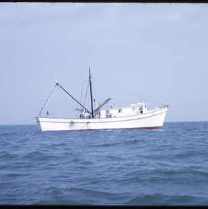 Fishing boat on water, circa September 1967