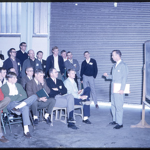 Students sitting in agricultural engineering lecture, circa February 1968