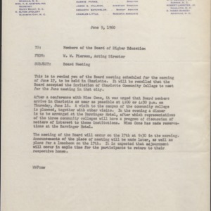 Board of Higher Education (K-40): Internal documents, minutes, reports, correspondence (2 of 3), 1960