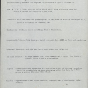 General #4 (L-94 thru L-122): State Board of Education File, August meeting materials, 1961