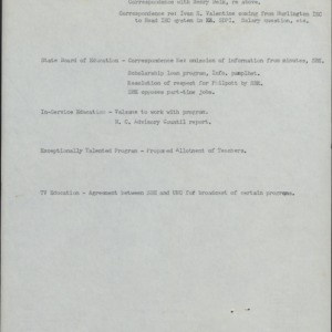 General #4 (L-94 thru L-122): State Board of Education File, September meeting materials, 1961