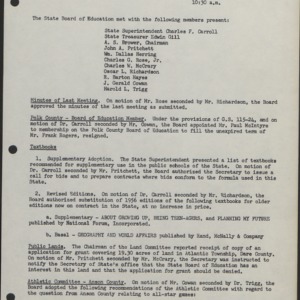 State Board of Education Minutes (2 of 10), 1955-1960